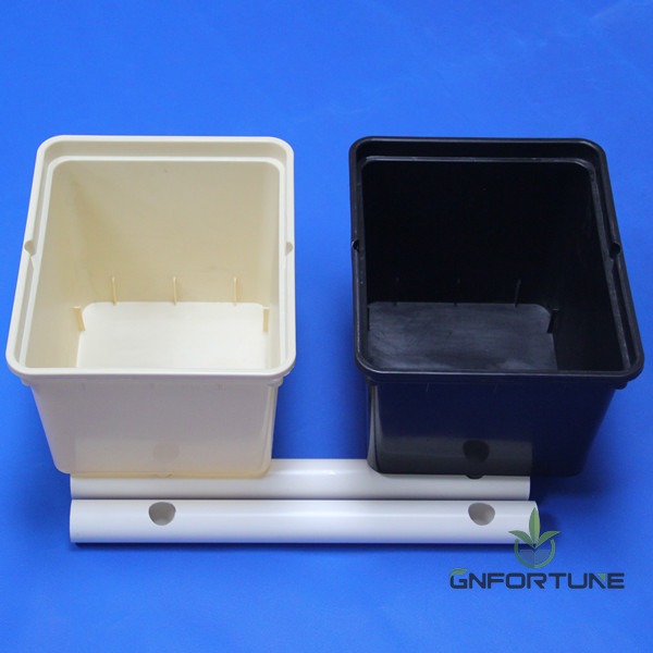 Bato bucket Dutch bucket hydroponic growing system in beige and black with lid