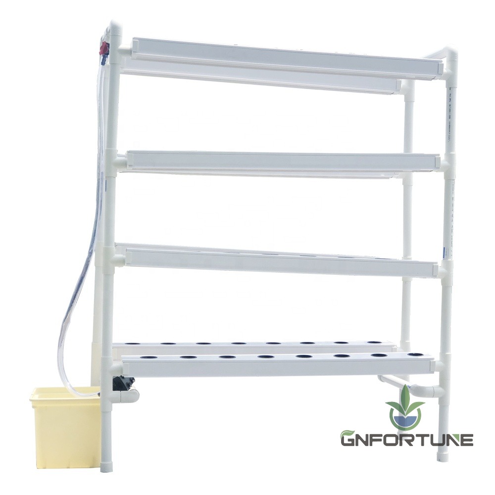 White 4 layer mini NFT channel system home garden kit with reservoir and pump