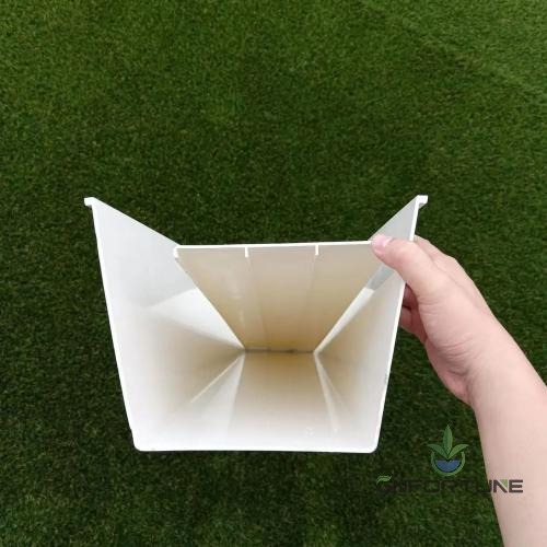 Hand holding the rigid virgin PVC NFT channel profile showing wall thickness