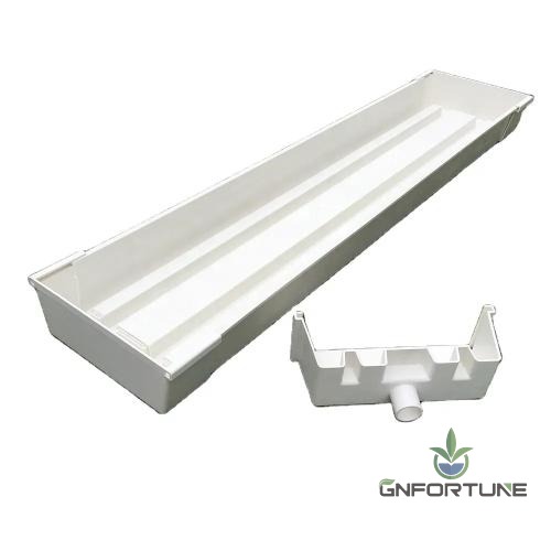 PVC NFT hydroponic channel with end cap and planting holes for lettuce growing